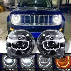 LED Scheinwerfer Blinker Hi/Lo Beam Halo Angle Eyes für Jeep Renegade 2014-2021 - Bild 1 von 10