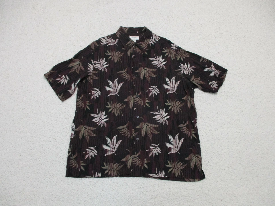 Concepts Button Up Shirt Extra Large Adult Black Red Floral Hawaiian Casual Mens - Image 1 of 4