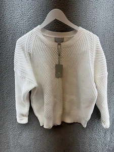 Pure Collection Women's Size 14 White Heavy Knit Sweater NWT - Picture 1 of 6