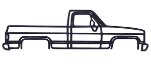 Chevrolet C10 1987 camioneta de carrocería cuadrada arte de pared silueta garaje hombre cueva - Imagen 1 de 4