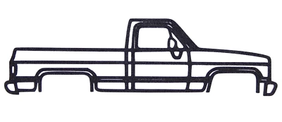 Chevy Chevrolet C10 1987 camioneta de carrocería cuadrada arte de pared silueta garaje hombre cueva Foto 1 de 4