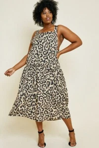 Babydoll-Maxikleid mit Leopardenmuster (ÜBERGRÖSSE) - Bild 1 von 5