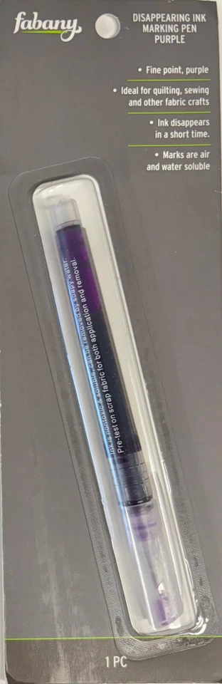 Pluma marcadora tinta desaparecida Fabany púrpura ~ punta fina ~ soluble en aire y agua Foto 1 de 1