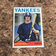 Austin Aune Signed 2013 Topps Heritage Minor League Rc Auto New York Yankees