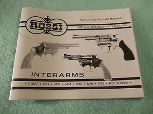 ROSSI Interarms Revolver Manual M31, 38, 51, 68, 69, 70 small owners type manual - Imagen 1 de 2