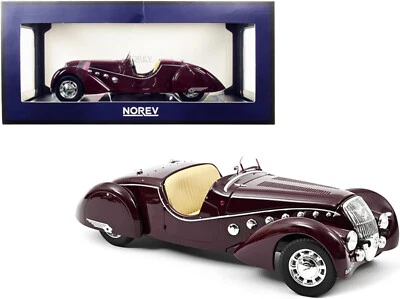 Peugeot 302 Darl Satinato 1937 Roadster Dark Red NOREV 184695 1:18 'Satinato - Immagine 1 di 4