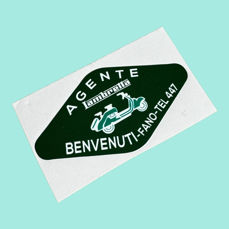 BENVENUTI AGENTE Dealership Dealer Vinyl Sticker Lambretta Vespa Li Tv Sx LD GP - Image 1 of 1