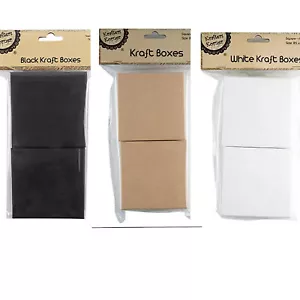 NEW 6x Cardboard Paper Box DIY Craft Box Storage White Black Brown 8.5cm Bulk - Bild 1 von 4