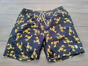 US Polo Assn Men's Lobster Swim Trunks Large Lined Suit board shorts blue yellow - Picture 1 of 8