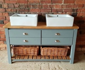rustic vanity unit for double sinks 4 drawers - Picture 1 of 12
