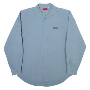 LEE COOPER Mens Plain Shirt Blue Long Sleeve S - Picture 1 of 6