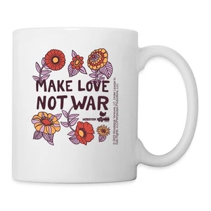 Woodstock Make Love Not War Flowers Coffee/Tea Mug, One Size, white - Picture 1 of 4