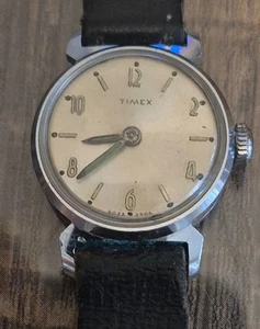 vintage ladies timex wrist watch Cream Dial Chrome Plated Bezel Parts Only - Picture 1 of 10