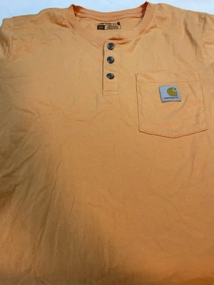 Carhartt Boys Orange Pocket T-Shirt Size Large Logo Tee Workwear - Image 1 of 3