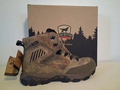 Irish Setter Mens Pinnacle 7" Waterproof Hunting Boots, sz 11.5 Wide, Earth Camo - Image 1 of 4