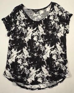 Top Simply Vera Wang taglie forti 1 x maglietta donna classica scollo a V blusa nero/bianco - Foto 1 di 7