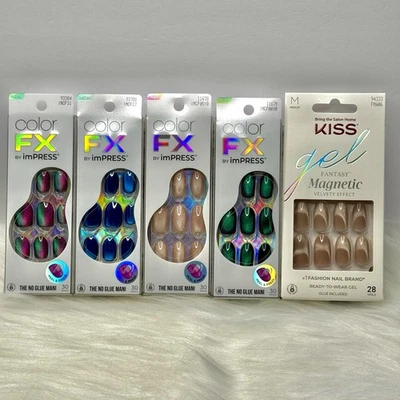 Kiss imPRESS Short Medium Press-On Nails Magnetic Cat Eye 5pk Bundle - Image 1 of 3