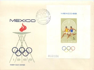 E0060 Romania FDC 1968 Olympic Games - Mexico City, Mexico - Picture 1 of 2