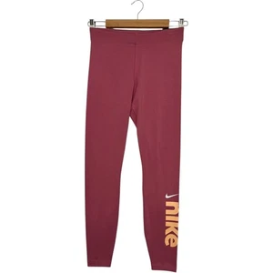 Nuevo Nike Leggings Mujer Pequeño Rosa Logo Deletreado Largo Completo Calce Ajustado Yoga Gimnasio - Imagen 1 de 16