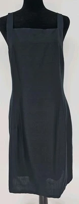 Vestido Vaina Seda Ann Taylor Años 90 10 Negro Mod Años 60 Retro Cóctel MadMen Trad Foto 1 de 4