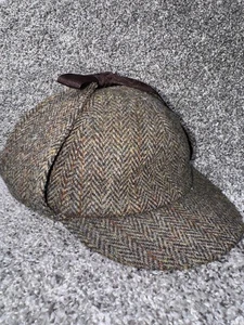 Harris Tweed Deerstalker Hat Cap Size Medium Multicolor 100% Wool Sherlock Cap - Picture 1 of 11