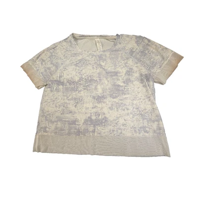 Camisa Lululemon Mujer 8 Azul Rayas en Stride Manga Corta Cuello Redondo Talla 8 Foto 1 de 4