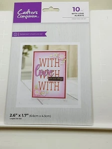 NEW Crafters Companion With Love Always Stamp & Die Set Largest 2.6x1.7 Inches - Picture 1 of 6