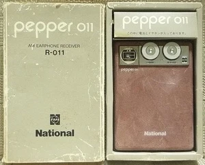 National Pepper R-011 AM Earphone Receiver Matsushita w/Box Manual Great Japan - Picture 1 of 5