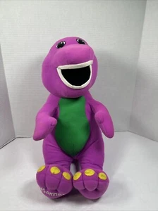 Vtg 1992 Talking Barney Purple Dinosaur Plush 71245 Playskool, Tested, Works 17" - Picture 1 of 16