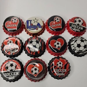 11 Botellas Gorra Amor Fútbol EE. UU. Imágenes Collar Libro de recortes Acabado Epoxi Artesanal Arco - Imagen 1 de 5