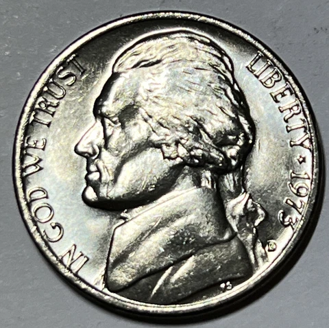 BU 1973-D Jefferson Nickel Denver Mint Uncirculated USA 5c -Buy More, Save More! Cover