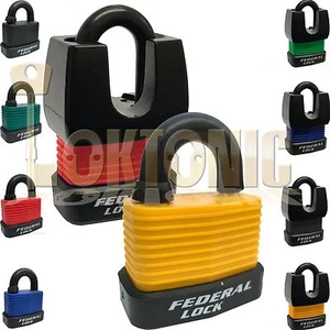 Federal High Security Waterproof Weather Resistant Padlocks Rubberised Cover - Picture 1 of 1