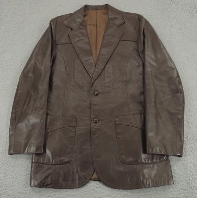 Chaqueta de Colección Pioneer Wear Para Hombres 44L Cuero Marrón Blazer Occidental Abrigo de Ventilación EE. UU. Foto 1 de 4