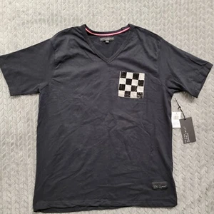 Truth Substance Common Sense Shirt Mens Large Black V-Neck Pocket Checkerboard - Picture 1 of 10