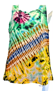HILOS SAGRADOS mudmee corbata teñida viscosa spandex tanque TOP M Envío gratuito - Imagen 1 de 4