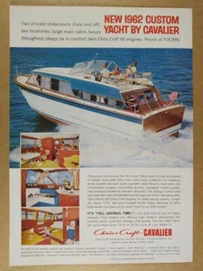 1962 Chris-Craft Cavalier 35 Custom Yacht Boat vintage print Ad - Picture 1 of 1