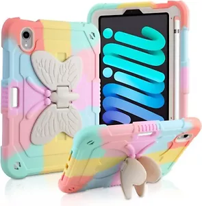 For iPad Mini 6th 7th Generation 8.3" Kids Butterfly Stand Shockproof Case Cover - Picture 1 of 27
