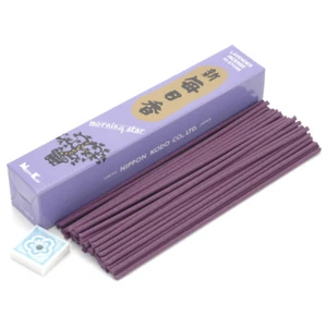Japanese Nippon Kodo Morning Star LAVENDER Incense 50 Sticks with Incense Holder - Picture 1 of 1