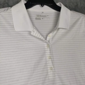 Camisa Polo de Golf Nike Para Hombres XL Blanca Gris Rayas Tour Performance Dri Fit Elastizada - Imagen 1 de 7