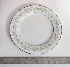 Vintage Noritake 'Savannah' Fine Bone China Salad Plate, Platinum Rim, Near Mint - Picture 1 of 5