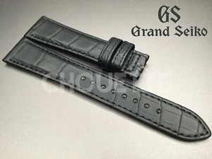 Cinturino in pelle di coccodrillo nero opaco originale Grand Seiko SBGW031, SBGW231 19mm - Foto 1 di 8