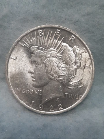 1922 ~ PEACE SILVER DOLLAR ~ CH AU ~ REV. LAMINATION ERROR Cover