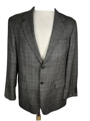 Abrigo deportivo Zino 42R gris a cuadros 100 % lana Super 100 para hombre S20 Foto 1 de 4