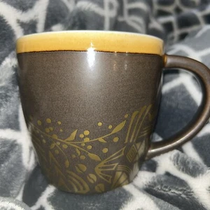 Starbucks Kaffeebecher New Bone China Braun & Goldrand Kaffeebohnenblätter Tasse 2011 - Bild 1 von 4
