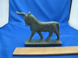 FIGURA TORO FINA LAURITZ HJORTH Dinamarca Cerámica ART DECO-Esmalte Verde - Imagen 1 de 9