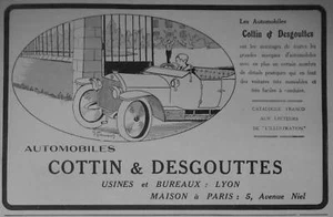  PUBLICITÉ DE PRESSE 1913 AUTOMOBILES COTTIN & DESGOUTTES - ADVERTISING - Picture 1 of 1