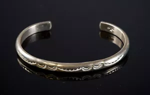 Signed ROBERT BECENTI? Sterling Silver 925 CUFF BRACELET Size 6.75", 22g - Picture 1 of 6