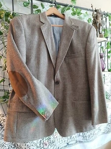 VTG Blazer Tommy Hilfiger Wom XL Wool Riding Jacket Button Collar Elbow Patches - Picture 1 of 23