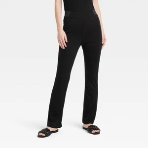 NWT Women's High Waisted Ponte Flare Leggings with Pockets - a New Day Black L - Picture 1 of 1