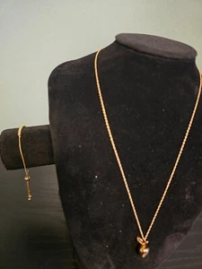 COMBO 925 bracelet women BEADED GP + Apple pendan with 18" chain GF - Picture 1 of 9